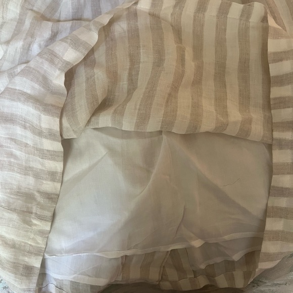 Cream and White Linen Skirt - Picture 7 of 7